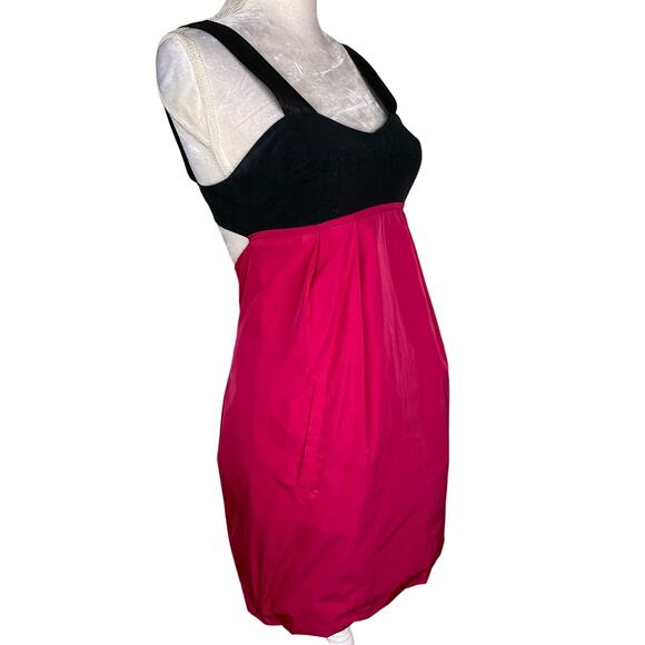 Yigal Azrouel NY Dress 6 Black Fuchsia Pockets Sleeveless Open Back - Picture 12 of 12